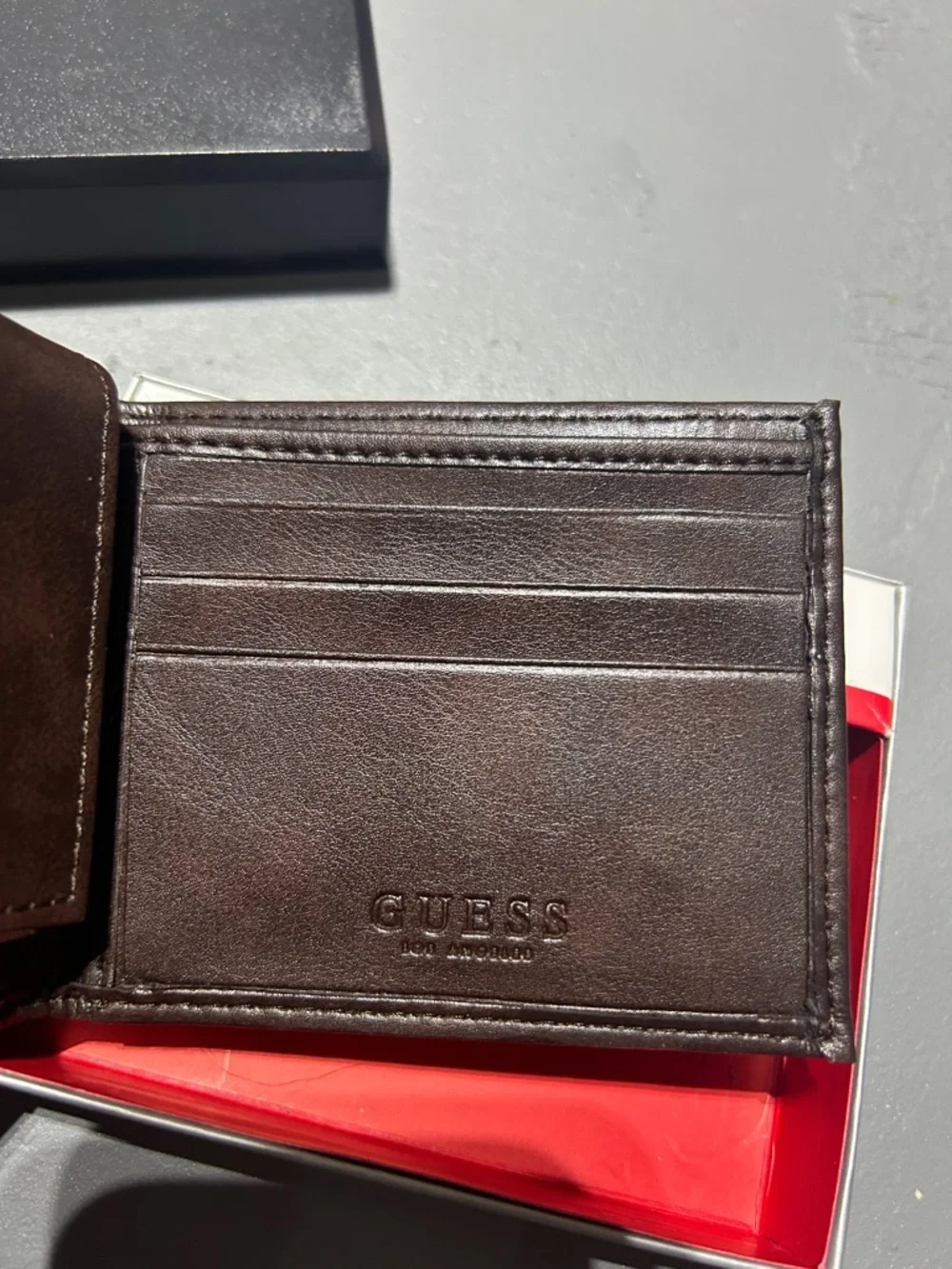 (NEW) Guess Brown Leather Wallet with RFID Protection